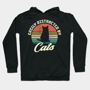 Cats Distraction Funny Saying Retro Cat Hoodie